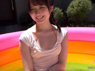수영장에서 파샤:햇볕에 흠뻑 젖은,자유로운 일본인 베이비[<URL>-088] (비키니, 귀여운)