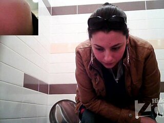 Spycam captures a girl's intimate moment in the bathroom (bathroom, aroused)