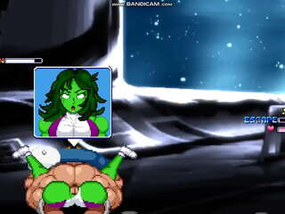 She-Hulk ဟာ Brian ကိုအပူလွန်ကဲတဲ့ထိပ်တိုက်တွေ့မှုတစ်ခုမှာရင်ဆိုင်တယ်။ (ဂိမ်းများ, ခရင်မ်ပီ)