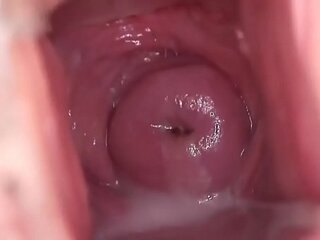 Softcore video of a woman wetting herself alone (female, bald pussy)