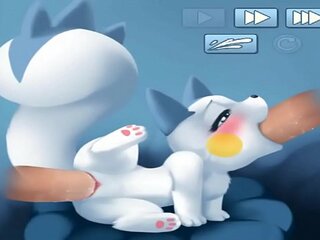 Interaktiivinen Pokémon-aiheinen animaatio, jossa on pörröisiä hahmoja (Vilkkuva, Animaatio)